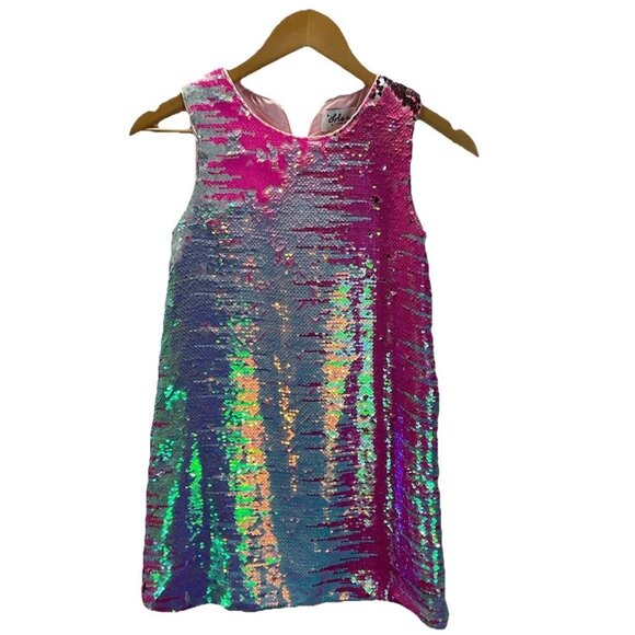 Lola + The Boys Sparkler Dress Pink Green Blue Sequins Girls Size 10